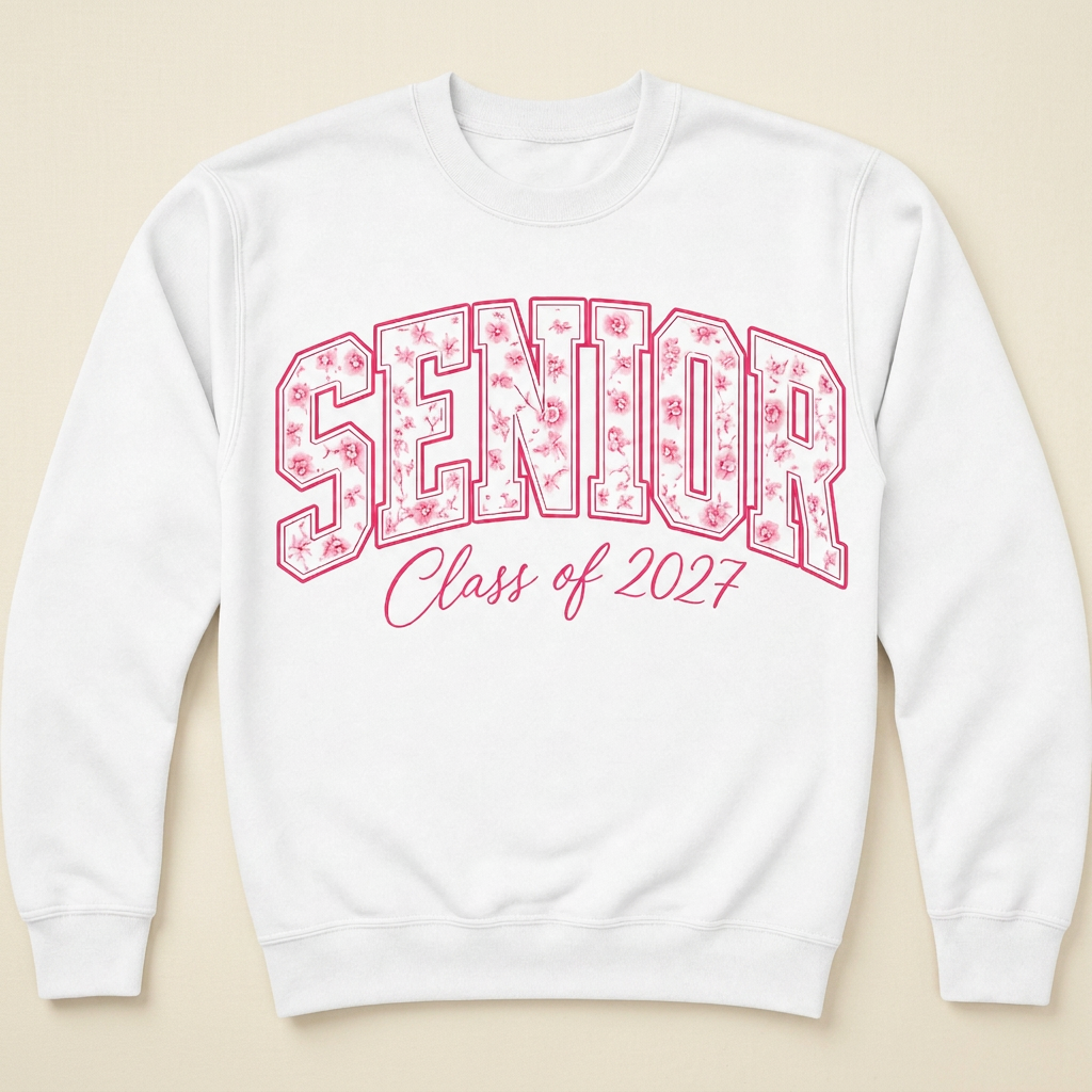 Senior 2027 – Pink Floral Varsity